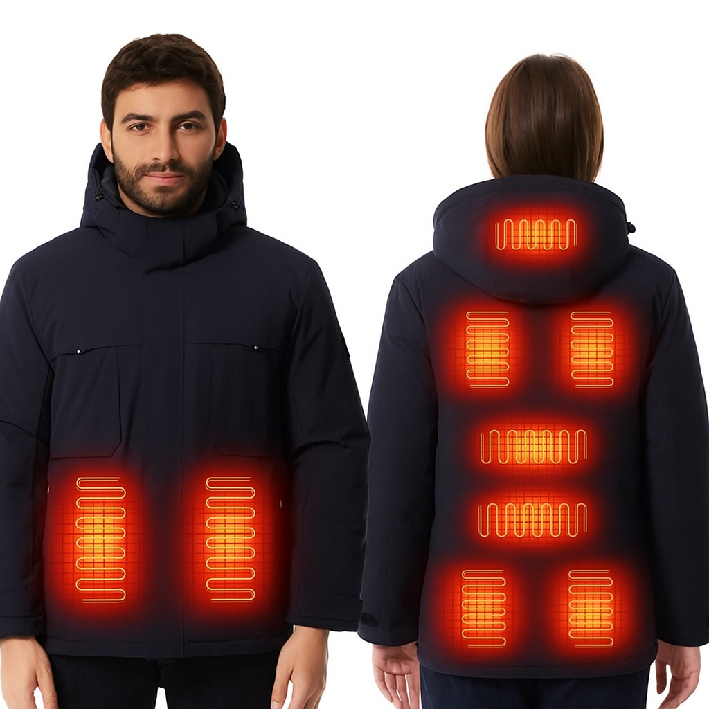 Beheizbare Winterjacke mit 9 Heiz-Zonen – USB Outdoorjacke für Damen & Herren