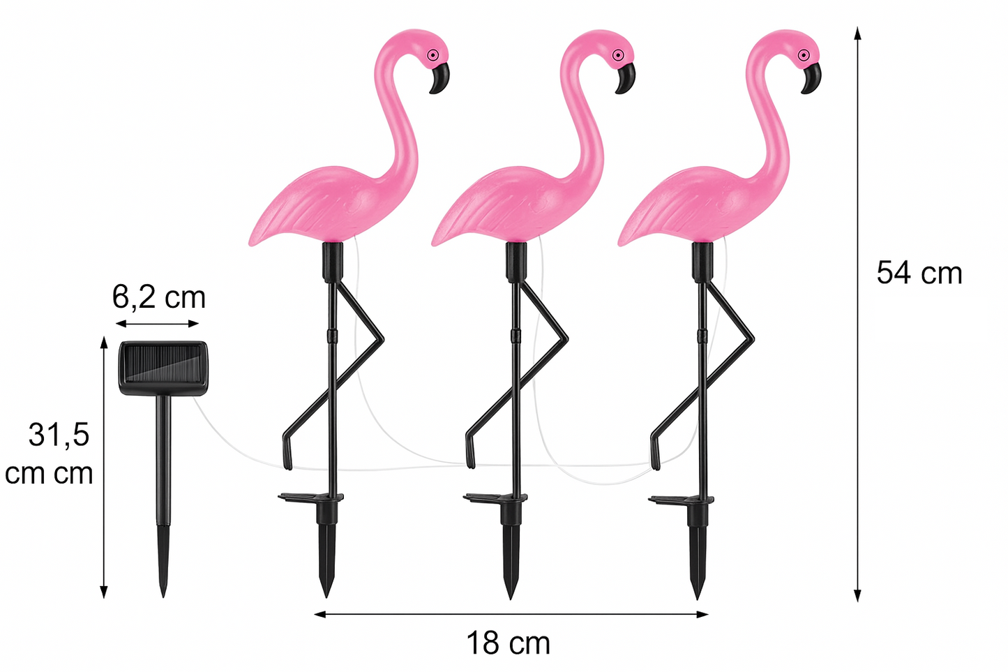 Solar Flamingo Light – Rosa LED-Gartenfigur mit Auto-On/Off