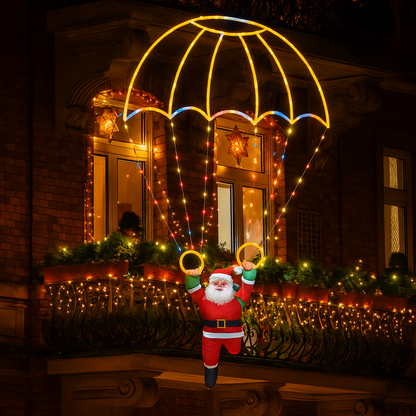 LED Weihnachtsmann Deko-Licht 85 cm – USB Weihnachtsbeleuchtung für Aussen & Innen, mit App- und Fernbedienungssteuerung, 8 Lichtmodi