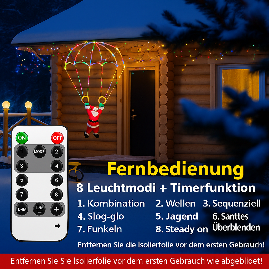 LED Weihnachtsmann Deko-Licht 85 cm – USB Weihnachtsbeleuchtung für Aussen & Innen, mit App- und Fernbedienungssteuerung, 8 Lichtmodi