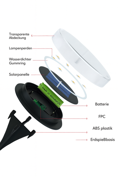 Solar LED Bodenleuchten IP65 – wasserdichte Outdoor Disk Lights mit 8 LEDs, 500 mAh Akku, rutschfest – Garten-, Weg- & Terrassenbeleuchtung