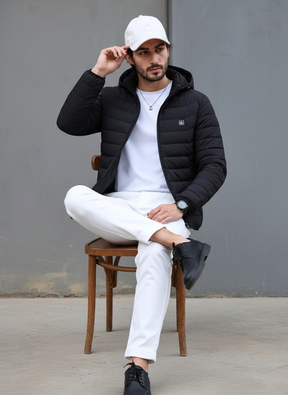 Beheizbare Pufferjacke mit 3 Heizzonen – USB Wärmejacke für Damen & Herren