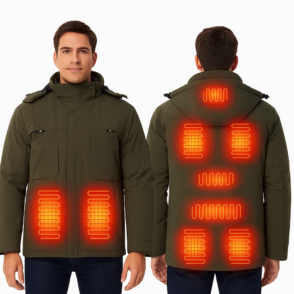 Beheizbare Winterjacke mit 9 Heiz-Zonen – USB Outdoorjacke für Damen & Herren