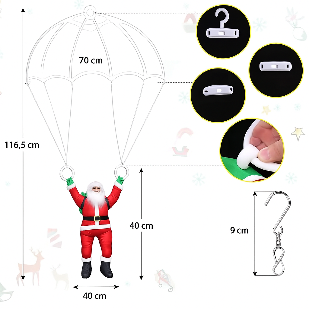 LED Weihnachtsmann Deko-Licht 85 cm – USB Weihnachtsbeleuchtung für Aussen & Innen, mit App- und Fernbedienungssteuerung, 8 Lichtmodi
