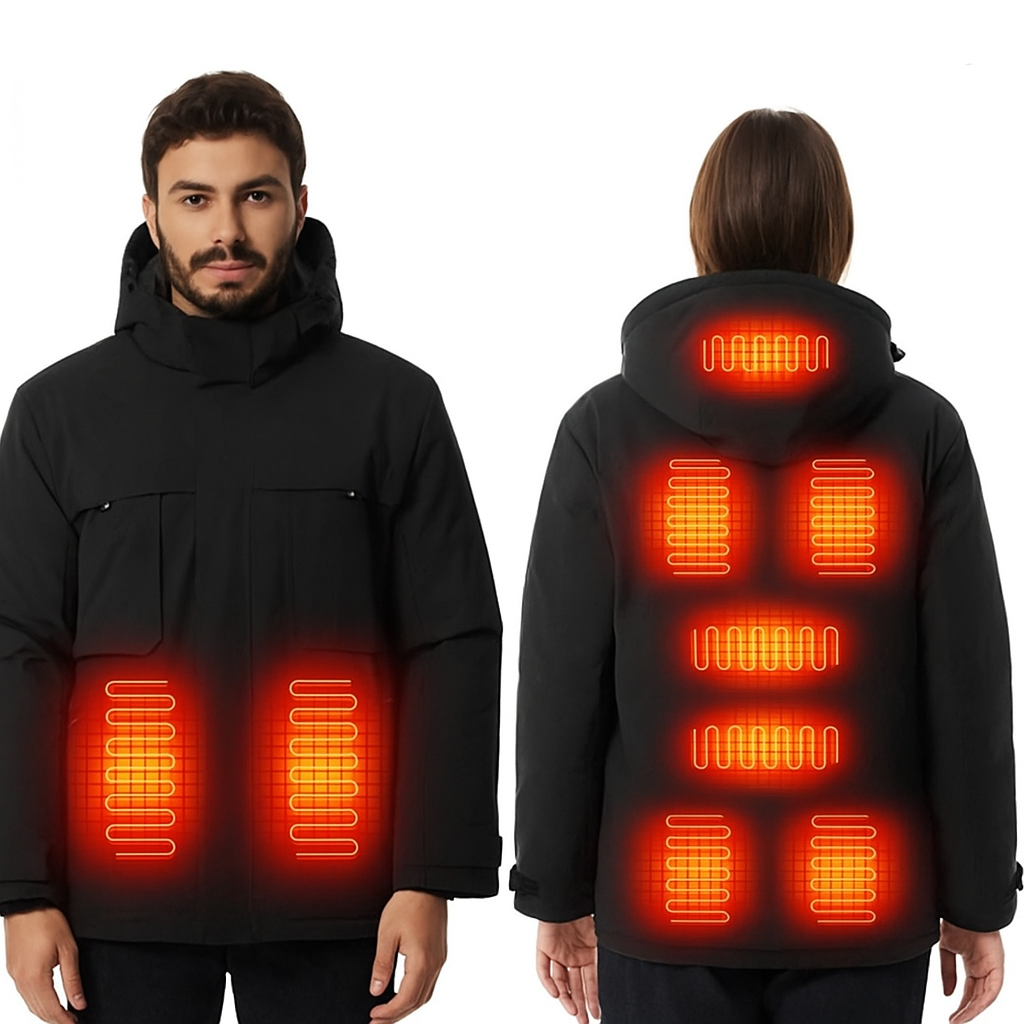 Beheizbare Winterjacke mit 9 Heiz-Zonen – USB Outdoorjacke für Damen & Herren