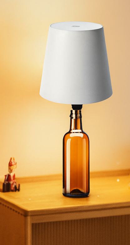 USB Flaschen-Ambientlampe – Touch-Steuerung, 3 Lichtfarben & stufenlose Dimmung | Perfekt für Bar-Deko, Nachtlicht & Tischbeleuchtung