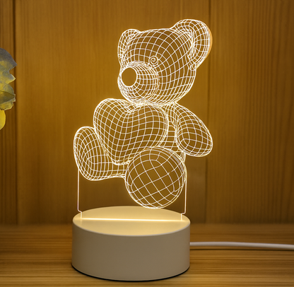 LED Bär Lampe – Romantisches Nachtlicht für Kinderzimmer, Schlafzimmer & Valentinstag | Warmweiß, USB-betrieben