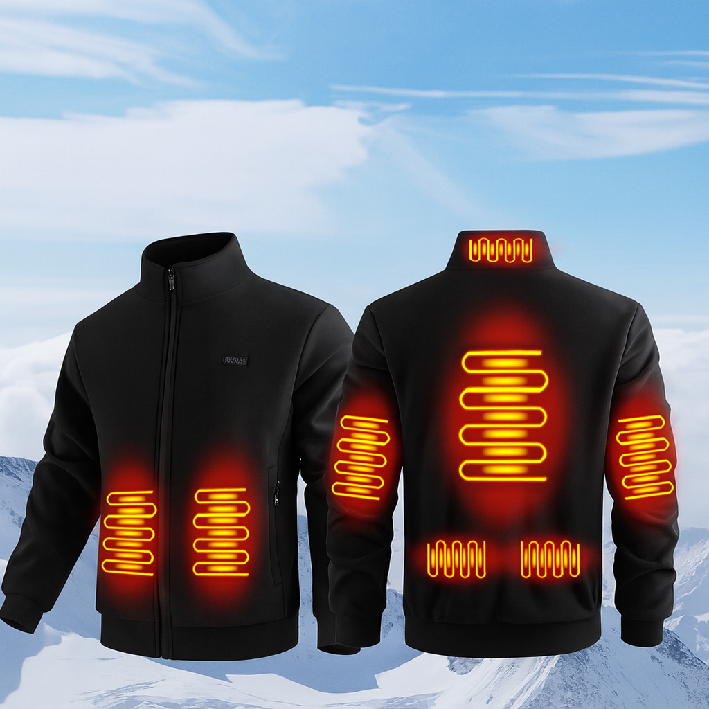 Beheizte Fleece Jacke mit 8 Zonen-Heizung – Unisex Winterjacke mit Windschutz