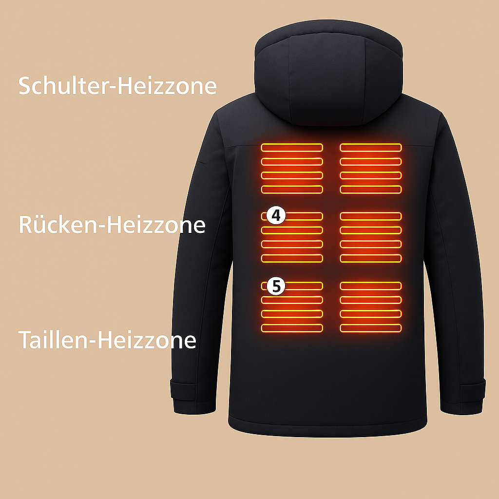 Beheizbare Winterjacke mit 9 Heiz-Zonen – USB Outdoorjacke für Damen & Herren