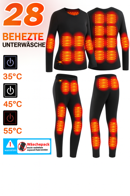 Beheizte Thermounterwäsche Set – USB-betrieben, 3 Heizstufen, Sicherheitsabschaltung, maschinenwaschbar, für Damen und Herren