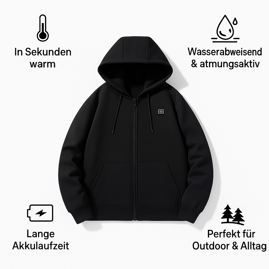Beheizbarer Zip-Pullover mit 3 Heizstufen – USB-Wärmepullover für Damen & Herren