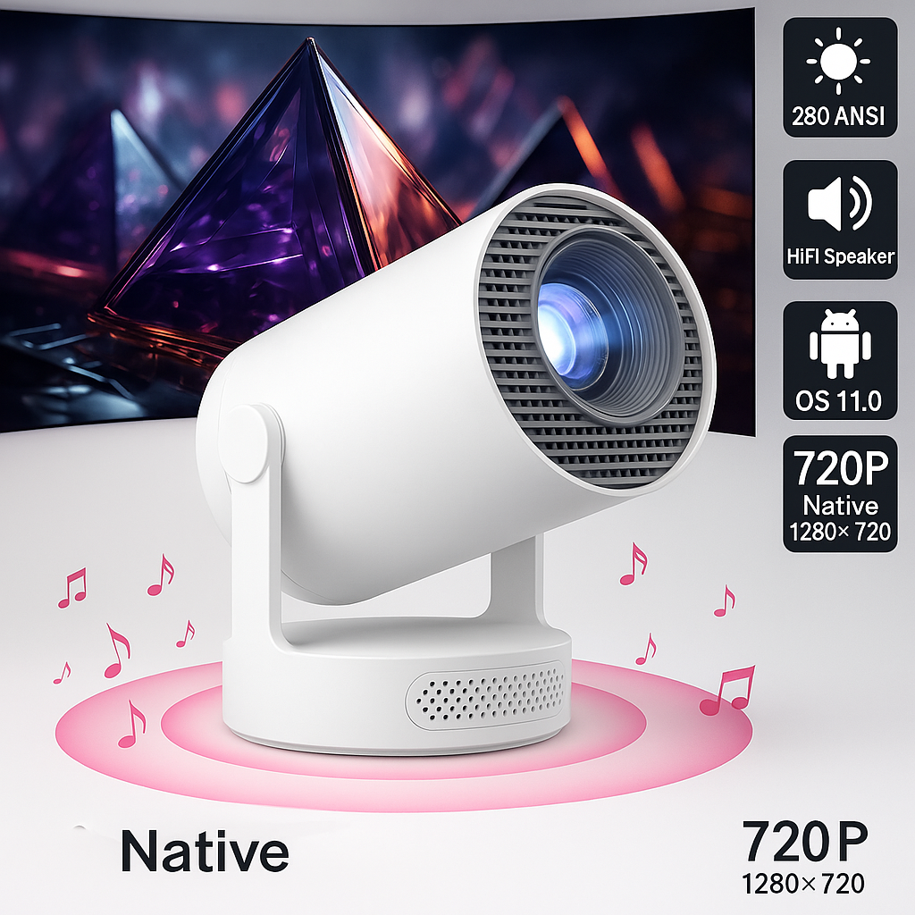 LumiBeam One - Einsteiger Modell - Smart HD Projektor mit Android 11, 720p Auflösung & WLAN