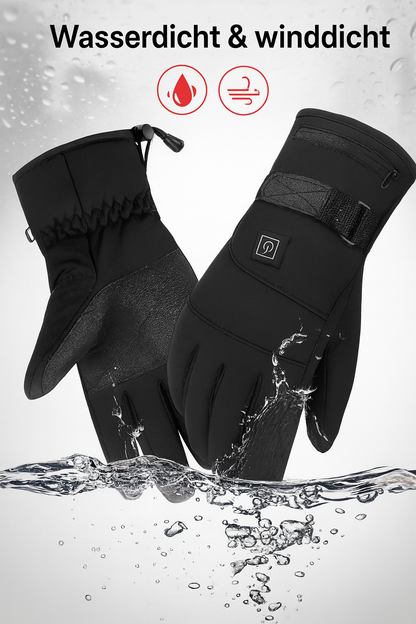 Beheizte Winter Handschuhe, Wasserdicht mit Touchscreen – Wiederaufladbare Thermo-Handschuhe aus Nylon & PU für Damen und Herren