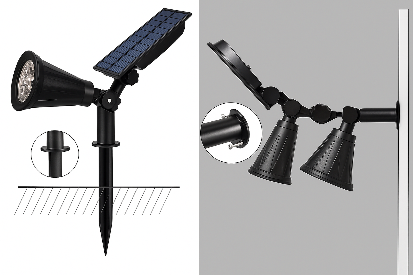 9-LED Solarstrahler - Aussenstrahler mit IP65 Schutz