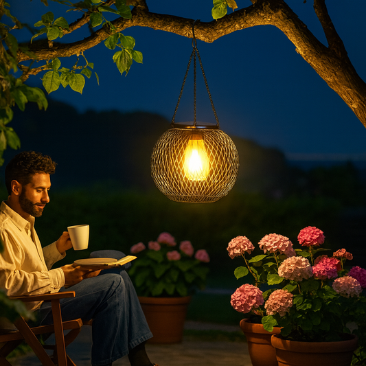 Solar Fairy Laterne – LED-Hängeleuchte aus Metall für Aussen